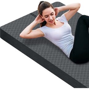 nuveti Large Exercise Mat - 15mm/20mm/30mm Thick Yoga Mat | Workout Mat for Fitness, Yoga, Pilates, Stretching & Floor Exercises for Women & Men with Free Carrying Bag in Saudi Arabia
