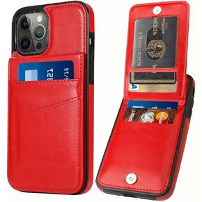 Leather Wallet Case for iPhone 12 Wallet Case and iPhone 12 Pro Wallet Case with Credit Card Holder 6.1 inch (Blue)
