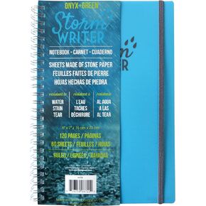 Onyx and Green, New Waterproof Notebooks STORM WRITER, 6" x 9", Poly Cover with Elastic Closure (6722)