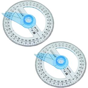 TOYANDONA 2Pcs Circle Protractor Drafting Tools Protractor Measuring Tool 360-degree Math Geometry Set for Kids Classroom