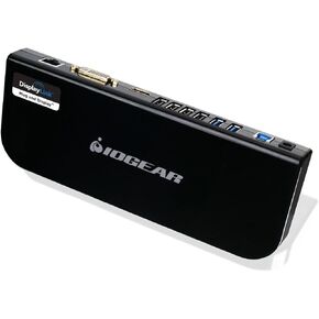 IOGEAR USB 3.0 9 in 1 Universal Docking Station - Dual Monitor with HDMI n DVI/VGA - 2 x USB 3.0 - 4 x USB 2.0 - Gigabit Ethernet - 3.5mm Audio Out - Laptop - Ultrabook -PCs - Mac - More - GUD300