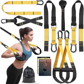 Home Resistance Training Kit,Resistance Trainer Exercise Straps with Handles,Door Anchor,Training Guide, Bodyweight Resistance Straps for Full-Body Workout for Home Gym.