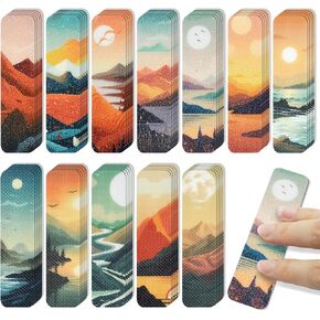 36 Pieces Calm Strips Anxiety Sensory Stickers with 2 Textured Surface Adhesives Fidget Strips for Office & Classroom Desk Relieve Adult & Teen Stress (Landscape Style)