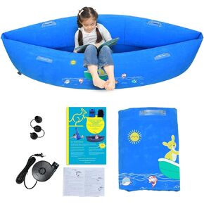 Sensory Chair for Kids - Inflatable Peapod for Children, Includes Electric Air Pump Ocean
