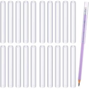 20 Pieces Kids Chewable Clear Pencil Toppers for Sensory Pencil Toppers Silicone Chewy Pencil Toppers Sensory Oral Motor Chew Aid for Anxiety or Autism, ADHD, Sensory Integration Issue