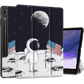 Case for 12.4 inch Samsung Galaxy Tab S8 Plus 2022/S7 Plus 2020/S7 FE 2021, Shockproof Protective Tablet Case with Auto Wake/Sleep & Trifold Stand & S Pen Holder, Abstract Flower