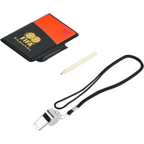 Cosmos Soccer Referee Card Set Red Card Yellow Card with Metal Referee Whistle for Soccer Football Game Sports
