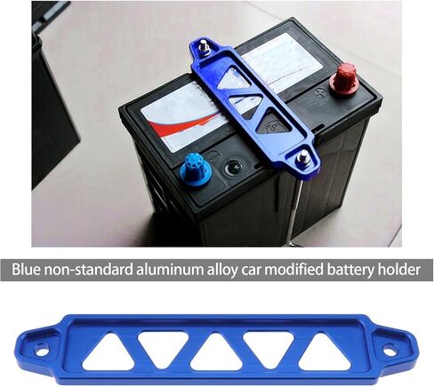 eMagTech Battery Mounting Bracket Car Battery Tie Down Bracket Fit for 175mm/6.89in Or Narrower Batteries Aluminum Alloy Battery Mount Holder Car Accessories Blue in Saudi Arabia