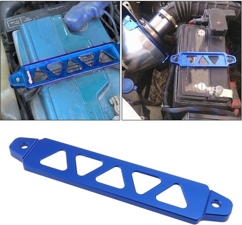 eMagTech Battery Mounting Bracket Car Battery Tie Down Bracket Fit for 175mm/6.89in Or Narrower Batteries Aluminum Alloy Battery Mount Holder Car Accessories Blue in Saudi Arabia