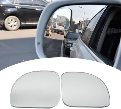 قطعتان من مرآة الرؤية الخلفية للسيارة، 1.8 بوصة × 1.8 بوصة عالية الدقة محدبة على شكل مروحة مساعدة بدون إطار مرآة النقطة العمياء للمركبة، ملحقات مرايا رؤية بانورامية عالمية كبيرة لسيارات الدفع الرباعي والشاحنات والسيارات (فضي) in Kuwait