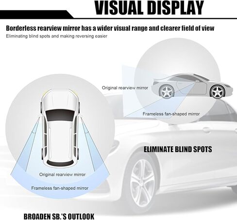 قطعتان من مرآة الرؤية الخلفية للسيارة، 1.8 بوصة × 1.8 بوصة عالية الدقة محدبة على شكل مروحة مساعدة بدون إطار مرآة النقطة العمياء للمركبة، ملحقات مرايا رؤية بانورامية عالمية كبيرة لسيارات الدفع الرباعي والشاحنات والسيارات (فضي) in Kuwait