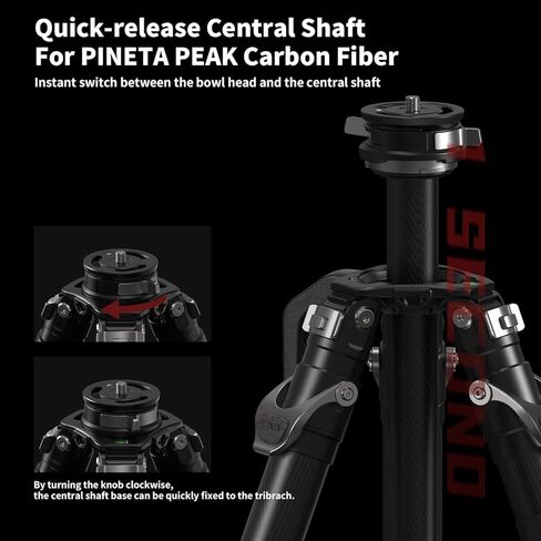 حامل كاميرا ثلاثي القوائم من YC بصل من ألياف الكربون، حامل كاميرا PINETA Peak للصور والفيديو، مثبت الكاميرا، حوامل ثلاثية DSLR للسفر الاحترافي in Kuwait