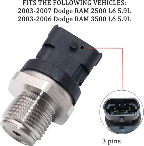 0281006425 0281002425 وحدة قياس مستشعر ضغط السكك الحديدية لحقن الوقود OE # 3949988 0281002851 5093112AA 904-309 تناسب شاحنة Cummins Vol Dodge Ram 2003-2007 2500 3500 L6 5.9L in Kuwait