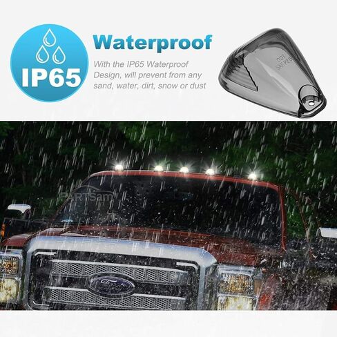 5 قطع من أغطية دخان علامة الكابينة من Partsam، عدسات إضاءة للسقف العلوي للجري متوافقة مع Ford F-150 F-250 F-350 F-450 F-550 Super Duty Pickup Trucks 1999-2016 (الأغطية فقط) in Kuwait