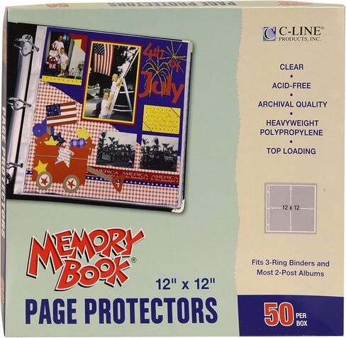 C-Line 62021 Page Protectors, 12x12 Inches, Clear in Kuwait