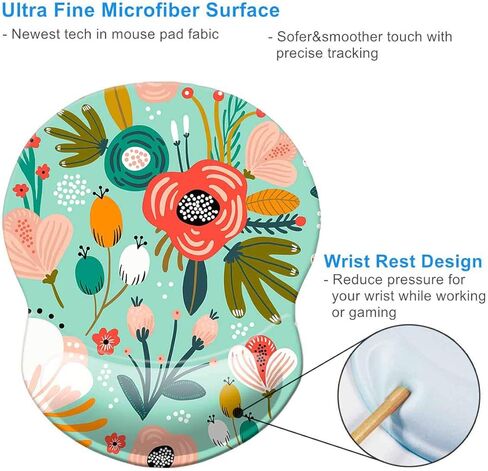 Ergonomic Design Mouse Pad with Wrist Rest Support, Non-Slip PU Base Cute Wrist Mouse Pad, Pain Relief Mousepad for Gaming & Working (Wrist Marble Purple-B) in Kuwait