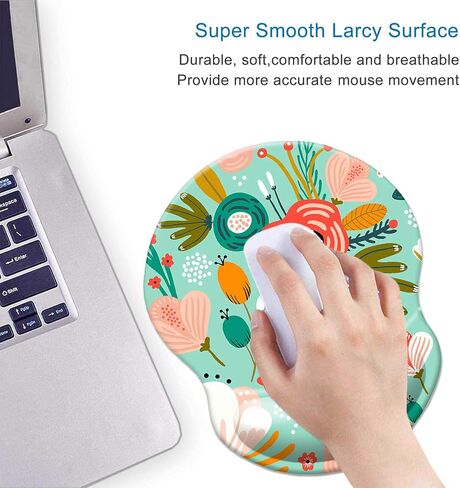 Ergonomic Design Mouse Pad with Wrist Rest Support, Non-Slip PU Base Cute Wrist Mouse Pad, Pain Relief Mousepad for Gaming & Working (Wrist Marble Purple-B) in Kuwait
