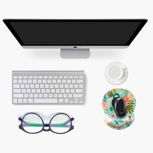 Ergonomic Design Mouse Pad with Wrist Rest Support, Non-Slip PU Base Cute Wrist Mouse Pad, Pain Relief Mousepad for Gaming & Working (Wrist Marble Purple-B) in Kuwait