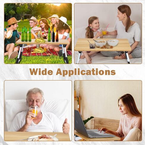 2 Pcs Foldable Laptop Table Lap Desk Mini Bed Table Portable Bed Tray Laptop Stand for Bed for Couch Sofa Working Reading Eating Children Workers School Classroom Home Office Supplies (Black) in Kuwait