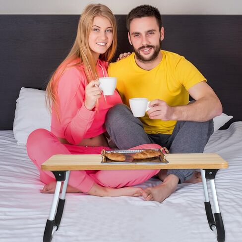 2 Pcs Foldable Laptop Table Lap Desk Mini Bed Table Portable Bed Tray Laptop Stand for Bed for Couch Sofa Working Reading Eating Children Workers School Classroom Home Office Supplies (Black) in Kuwait