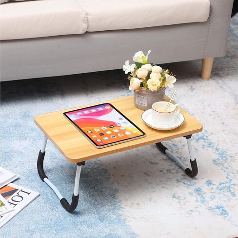2 Pcs Foldable Laptop Table Lap Desk Mini Bed Table Portable Bed Tray Laptop Stand for Bed for Couch Sofa Working Reading Eating Children Workers School Classroom Home Office Supplies (Black) in Kuwait