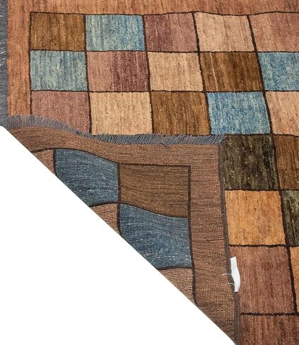Gabba Charla Rust/Blue Rug, 3'11 x 4'7 in Saudi Arabia