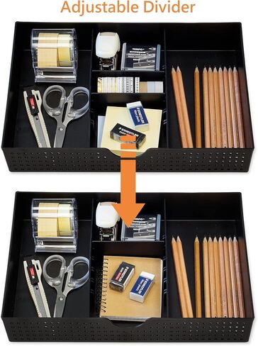 CAXXA 2 Trays Stackable Letter Tray, Desk File Organizer, Desktop Paper Tray Holder with Drawer, Black in Kuwait