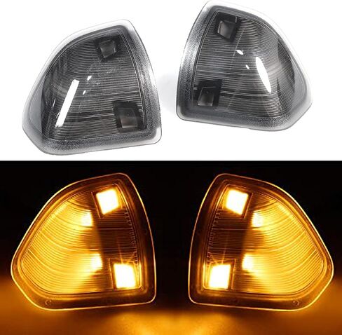 مرآة جانبية LED ضوء إشارة الانعطاف للسائق الأيسر ومصابيح الركاب اليمنى عدسة غطاء مدخنة متوافقة مع دودج رام 1500 2500 3500 4500 5500 2010-2018 قطعتان 68302828AA 68302829AA in Kuwait