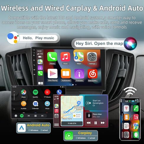 2+64G Android Car Radio for Ford Transit 2013 2014-2019 - Wireless Carplay & Android Auto - 9 Inch Touchscreen Stereo with WiFi/EQ/GPS Navigation, AHD Backup Camera in Saudi Arabia