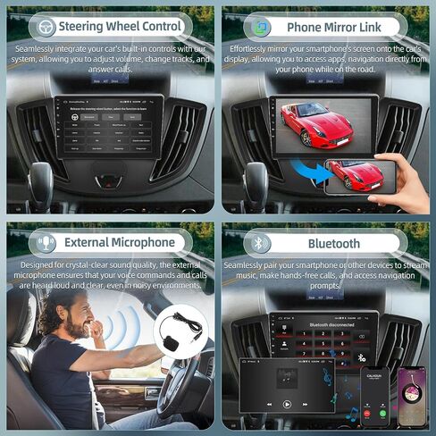 2+64G Android Car Radio for Ford Transit 2013 2014-2019 - Wireless Carplay & Android Auto - 9 Inch Touchscreen Stereo with WiFi/EQ/GPS Navigation, AHD Backup Camera in Saudi Arabia