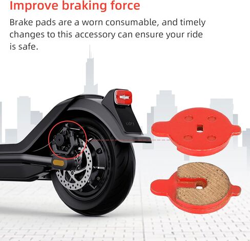 Scooter Brake Pads 2Pcs High Braking Force Disc Brake Pads Replacement Parts Scooter Accessories Compatible for NIU Electric Scooter KQi3 KQi3 Pro KQi2 in Saudi Arabia
