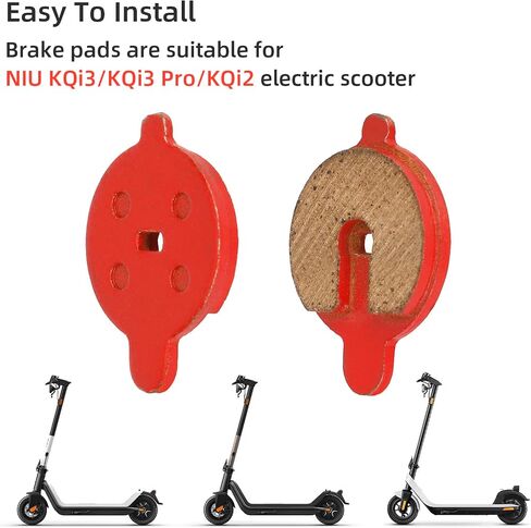 Scooter Brake Pads 2Pcs High Braking Force Disc Brake Pads Replacement Parts Scooter Accessories Compatible for NIU Electric Scooter KQi3 KQi3 Pro KQi2 in Saudi Arabia