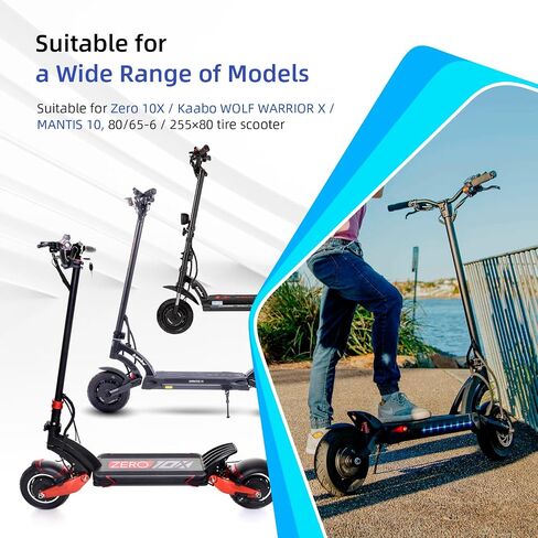 ulip 10 x 3 Scooter Solid Tire 10 Inch Electric Scooter Wheels Replacement Accessories Suitable for Zero 10x Kaabo Wolf Warrior Mantis Scooter 80/65-6,255 * 80 tire Black in Saudi Arabia