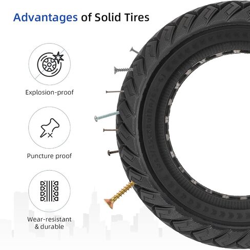 ulip 10 x 3 Scooter Solid Tire 10 Inch Electric Scooter Wheels Replacement Accessories Suitable for Zero 10x Kaabo Wolf Warrior Mantis Scooter 80/65-6,255 * 80 tire Black in Saudi Arabia