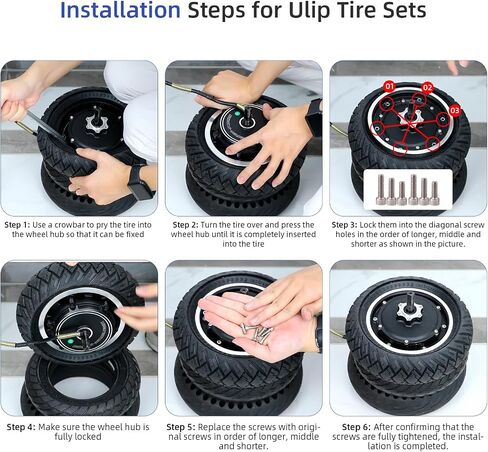 ulip 10 x 3 Scooter Solid Tire 10 Inch Electric Scooter Wheels Replacement Accessories Suitable for Zero 10x Kaabo Wolf Warrior Mantis Scooter 80/65-6,255 * 80 tire Black in Saudi Arabia