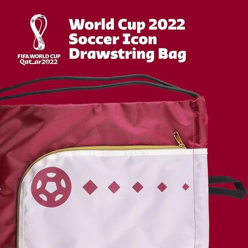 حقيبة ظهر برباط لكأس العالم لكرة القدم قطر 2022 من FIFA، حقيبة رياضية ذات سعة كبيرة، باللون الأبيض in Kuwait