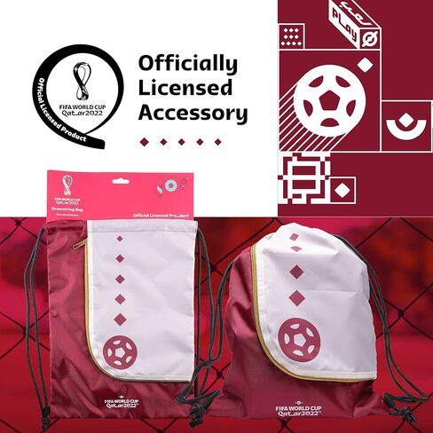 حقيبة ظهر برباط لكأس العالم لكرة القدم قطر 2022 من FIFA، حقيبة رياضية ذات سعة كبيرة، باللون الأبيض in Kuwait