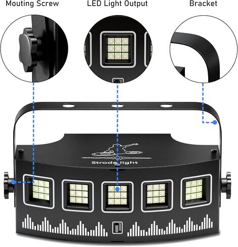 Mini Strobe Party Light, Hakuta 45 LEDs DJ Projector Lights Sound Activated with Remote, DJ Disco Stage Party Lights for Halloween, Christmas, Birthday, Wedding and Club in Saudi Arabia