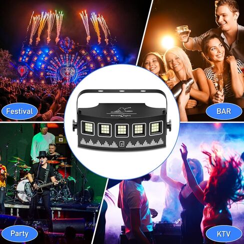 ضوء حفلة صغير ستروب، هاكوتا 45 LED أضواء جهاز عرض DJ صوت نشط مع جهاز تحكم عن بعد، أضواء حفلات DJ ديسكو للهالوين، عيد الميلاد، عيد الميلاد، الزفاف والنادي in Kuwait