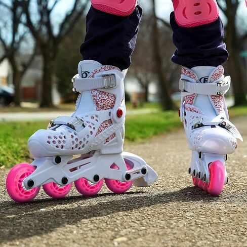 TOBWOLF 8 Pack 64mm 82A Indoor Inline Skate Wheels, Indoor Rooler Skating Wheels with ABEC-7 Bearings, Luggage Wheels, Training Wheels for Scooter - Hot Pink in Saudi Arabia
