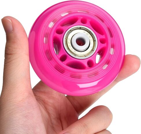 TOBWOLF 8 Pack 64mm 82A Indoor Inline Skate Wheels, Indoor Rooler Skating Wheels with ABEC-7 Bearings, Luggage Wheels, Training Wheels for Scooter - Hot Pink in Saudi Arabia