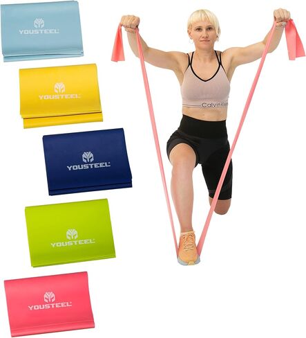 Resistance Bands for Working Out - Resistance Bands with 5 Resistance Levels - Skin-Friendly Elastic Latex Free Bands for Home Workout, Strength Training, Yoga, Pilates in Saudi Arabia