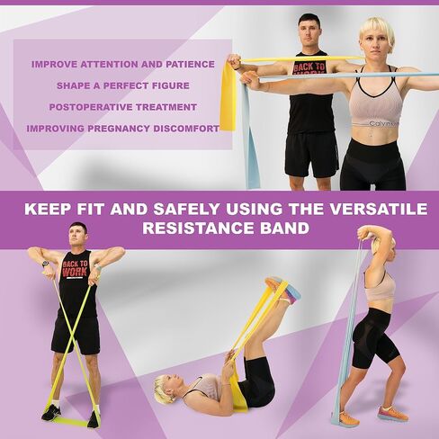 Resistance Bands for Working Out - Resistance Bands with 5 Resistance Levels - Skin-Friendly Elastic Latex Free Bands for Home Workout, Strength Training, Yoga, Pilates in Saudi Arabia