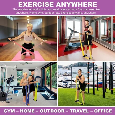 Resistance Bands for Working Out - Resistance Bands with 5 Resistance Levels - Skin-Friendly Elastic Latex Free Bands for Home Workout, Strength Training, Yoga, Pilates in Saudi Arabia