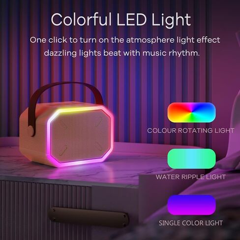 آلة كاريوكي محمولة، بلوتوث 5.3، مكبر صوت كاريوكي مع 2 ميكروفونات لاسلكية، مصابيح LED، صوت سحري، بطارية ذات سعة كبيرة، هدية عيد ميلاد لحفلة منزلية عائلية، هدية للأطفال للفتيات والأولاد، (وردي) in Saudi Arabia