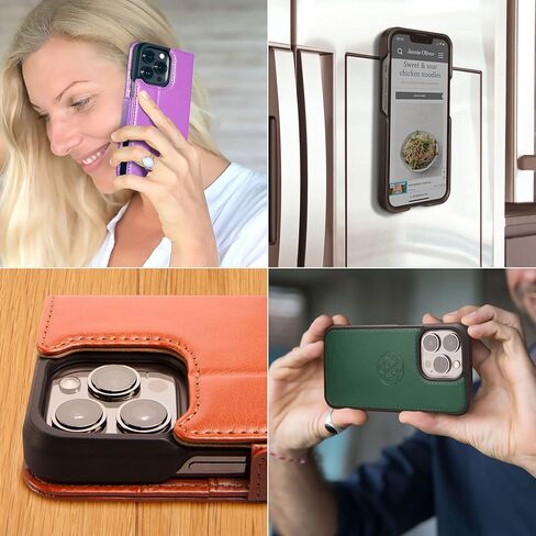 حافظة محفظة Dreem Fibonacci iPhone 15 / حافظة 2 في 1 مقاومة للصدمات ومحفظة جلدية نباتية قابلة للفصل، متوافقة مع MagSafe، حماية RFID [شوكولاتة] in Kuwait