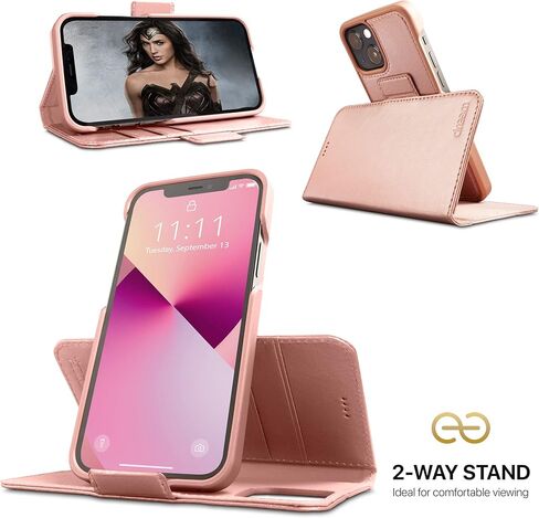 حافظة محفظة Dreem Fibonacci iPhone 15 / حافظة 2 في 1 مقاومة للصدمات ومحفظة جلدية نباتية قابلة للفصل، متوافقة مع MagSafe، حماية RFID [شوكولاتة] in Kuwait