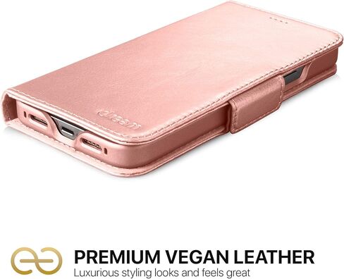 حافظة محفظة Dreem Fibonacci iPhone 15 / حافظة 2 في 1 مقاومة للصدمات ومحفظة جلدية نباتية قابلة للفصل، متوافقة مع MagSafe، حماية RFID [شوكولاتة] in Kuwait