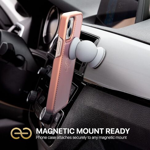 حافظة محفظة Dreem Fibonacci iPhone 15 / حافظة 2 في 1 مقاومة للصدمات ومحفظة جلدية نباتية قابلة للفصل، متوافقة مع MagSafe، حماية RFID [شوكولاتة] in Kuwait