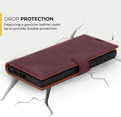 Snakehive Leather Wallet for Samsung Galaxy S23 FE 5G - Real Leather Wallet Phone Case - Genuine Leather with Viewing Stand and 3 Card Holder - Flip Folio Cover with Card Slot (Brown) in Saudi Arabia